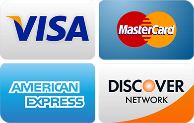 Visa, MasterCard, American Express, Discover